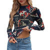 Houston Texans  Women's Mesh T-shirt navy red football back view game day look