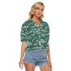 new-york-jets-womens-v-neck-shirts green white football outfit detail