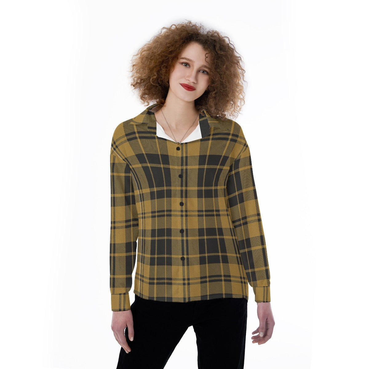 colorado buffaloes tartan plaid black gold women's satin shirt women tartan plaid game day shirt