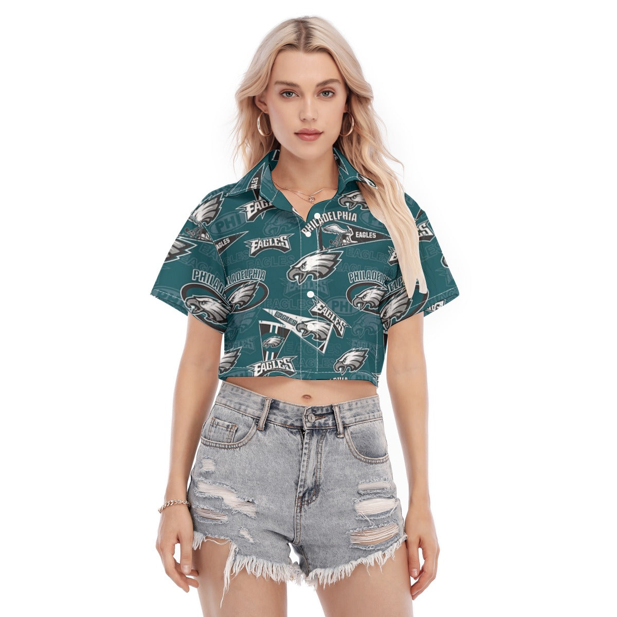 Philadelphia Eagles Women's Cropped Shirt – breathable comfort wear, sportswear style, image 921