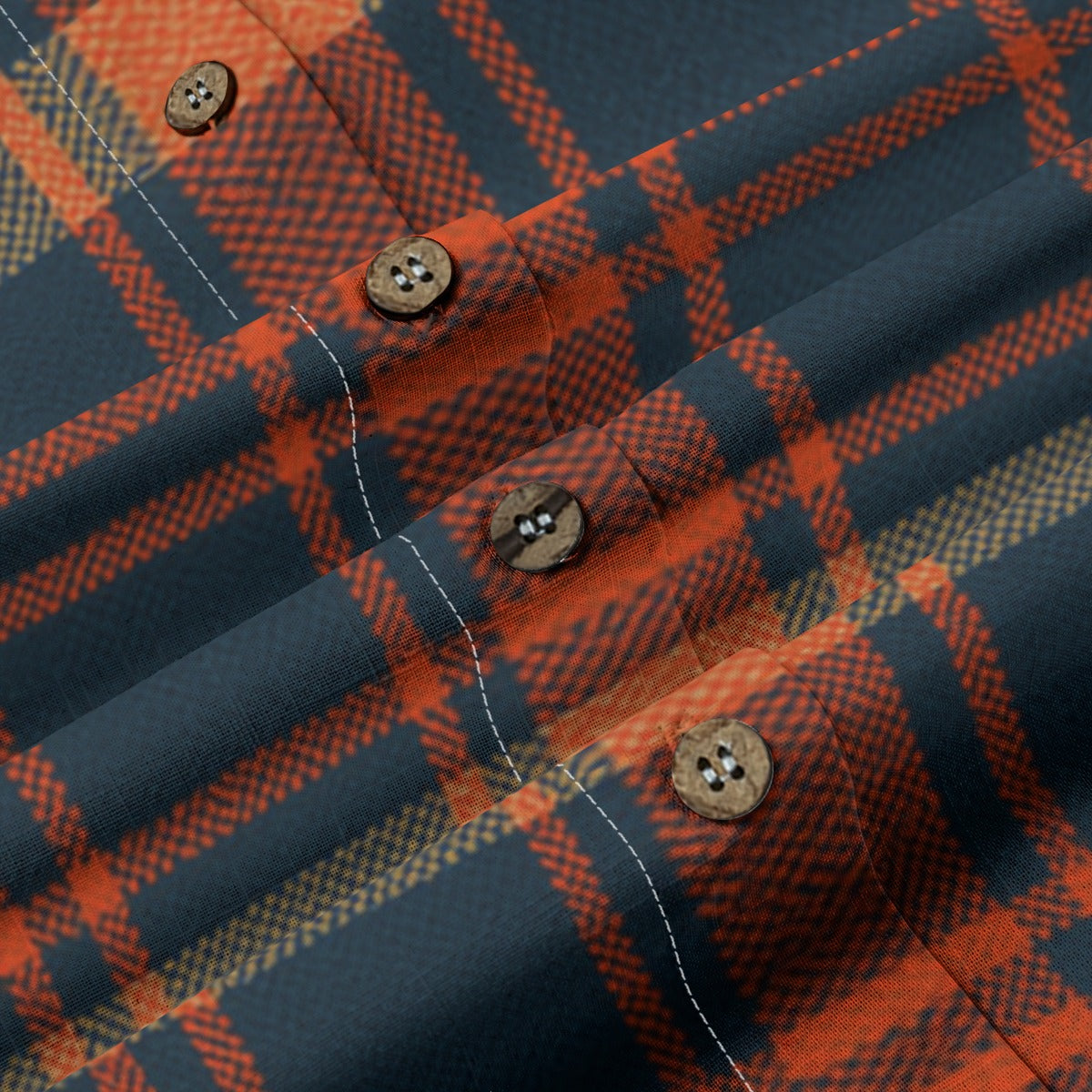 Auburn Tigers Tartan Plaid Navy Orange Women's Shirt | 125GSM Cotton streetwear fashion product image 6