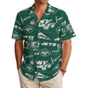 New York Jets  Men's Hawaiian Shirt|150GSM green white football outfit back view