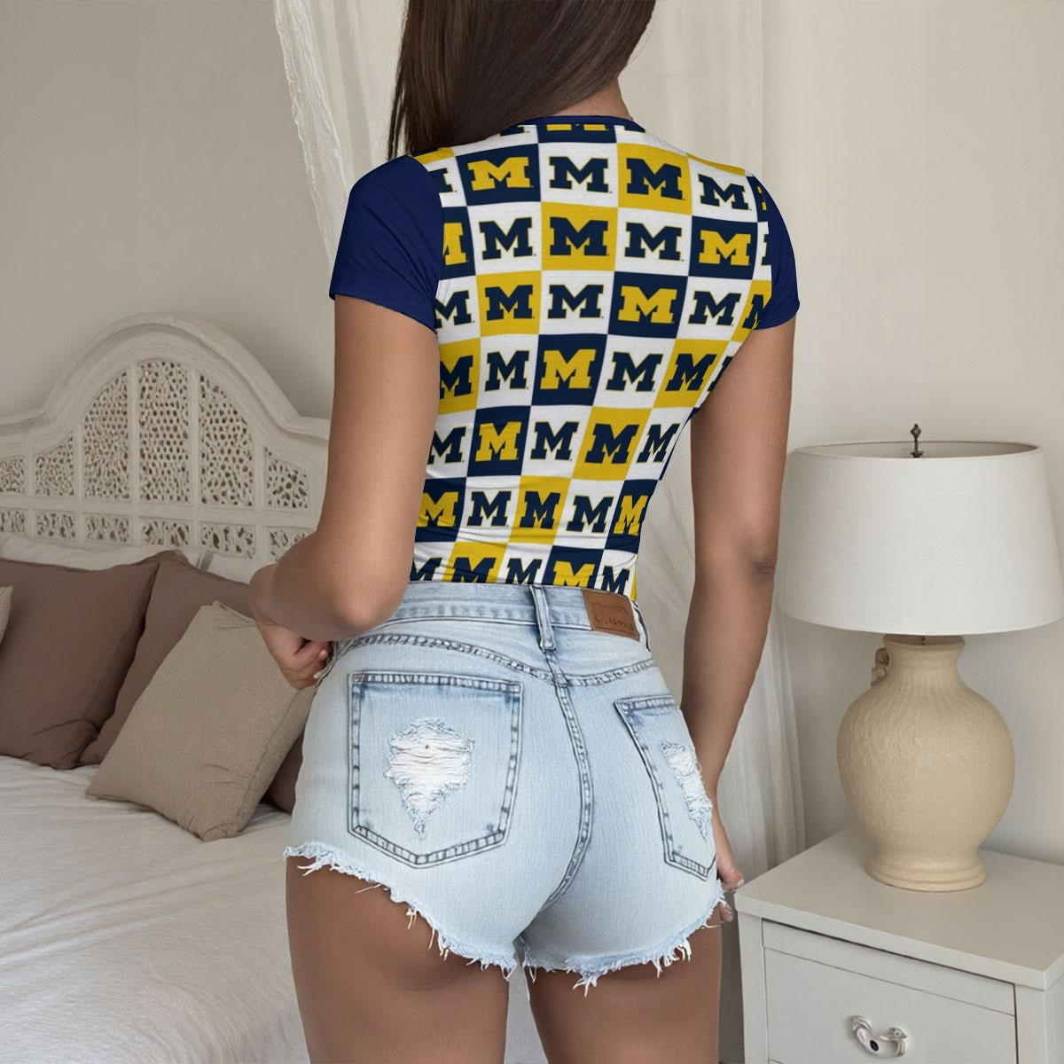 Michigan - Wolverines Women's Slim-Fit T-shirt White varsity sports apparel