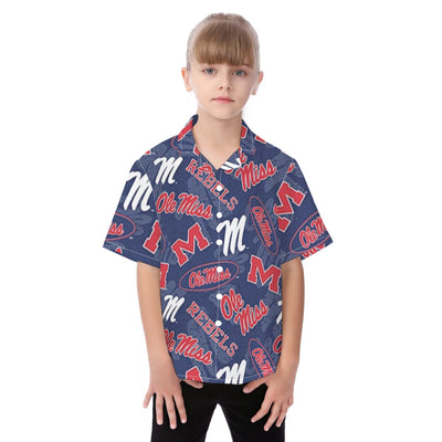 Ole Miss Rebels  Kid's Hawaiian Vacation Shirt varsity sportswear product image 1.0