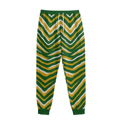 Green Bay Football Yellow Green Zebra Sweatpants With Waistband – Game Day Streetwear – fan gear, fan gear, image 1.0