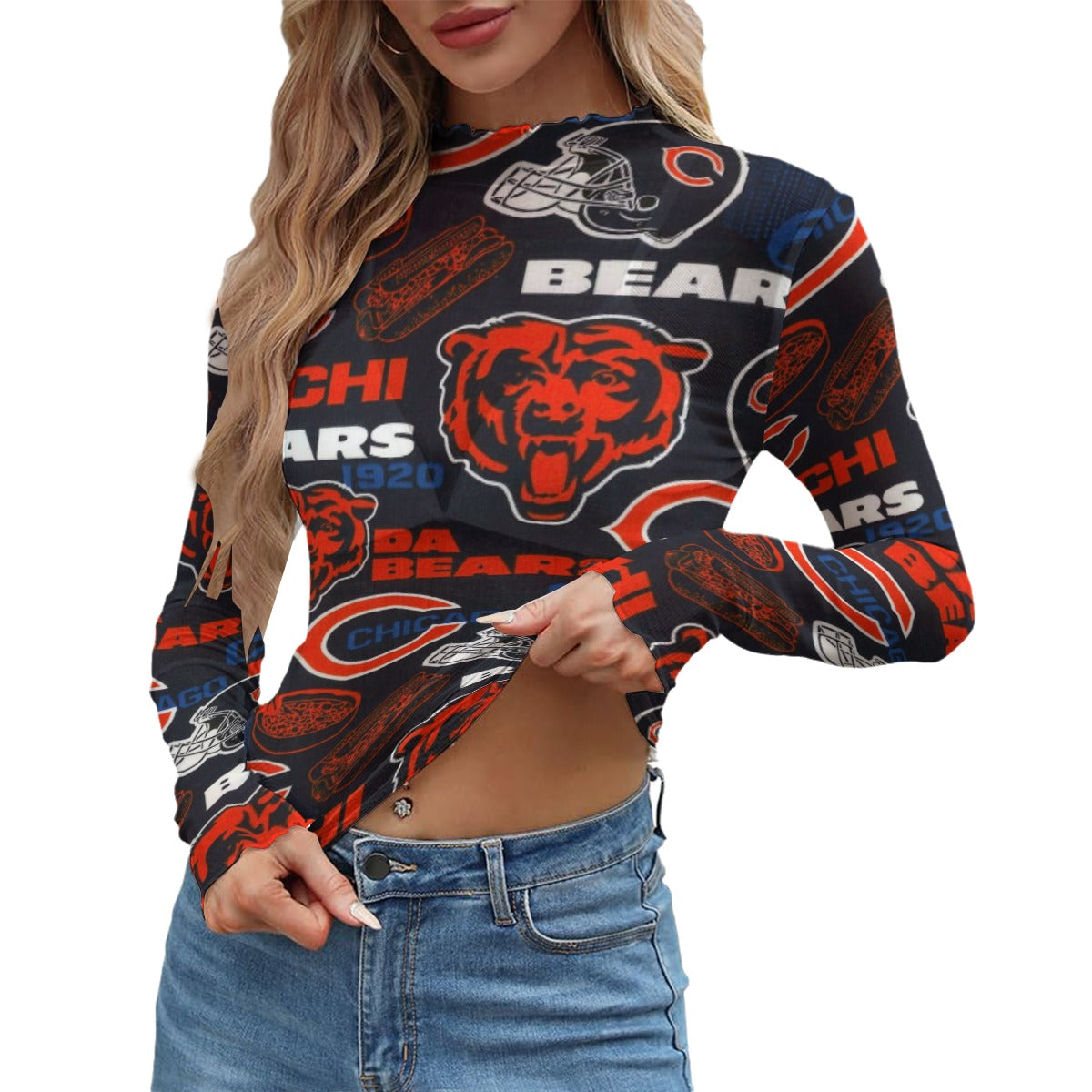 Chicago Bears Women's Mesh T-shirt – nfl fan apparel, game day outfit, image 810