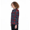 Arizona Wildcats Tartan Plaid Navy Red Women's Elastic-Back Shirt
