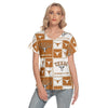 Texas at Austin - Longhorns Women's Loose V-neck Short Sleeve T-shirt White varsity sports apparel