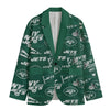 New York football style green blazer – game day streetwear jacket
