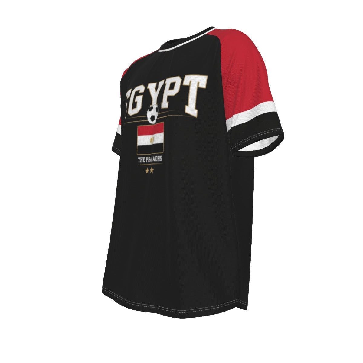 Egypt Soccer T-Shirt Black Red – Egypt Football Shirt The Pharaohs Fan Tee
