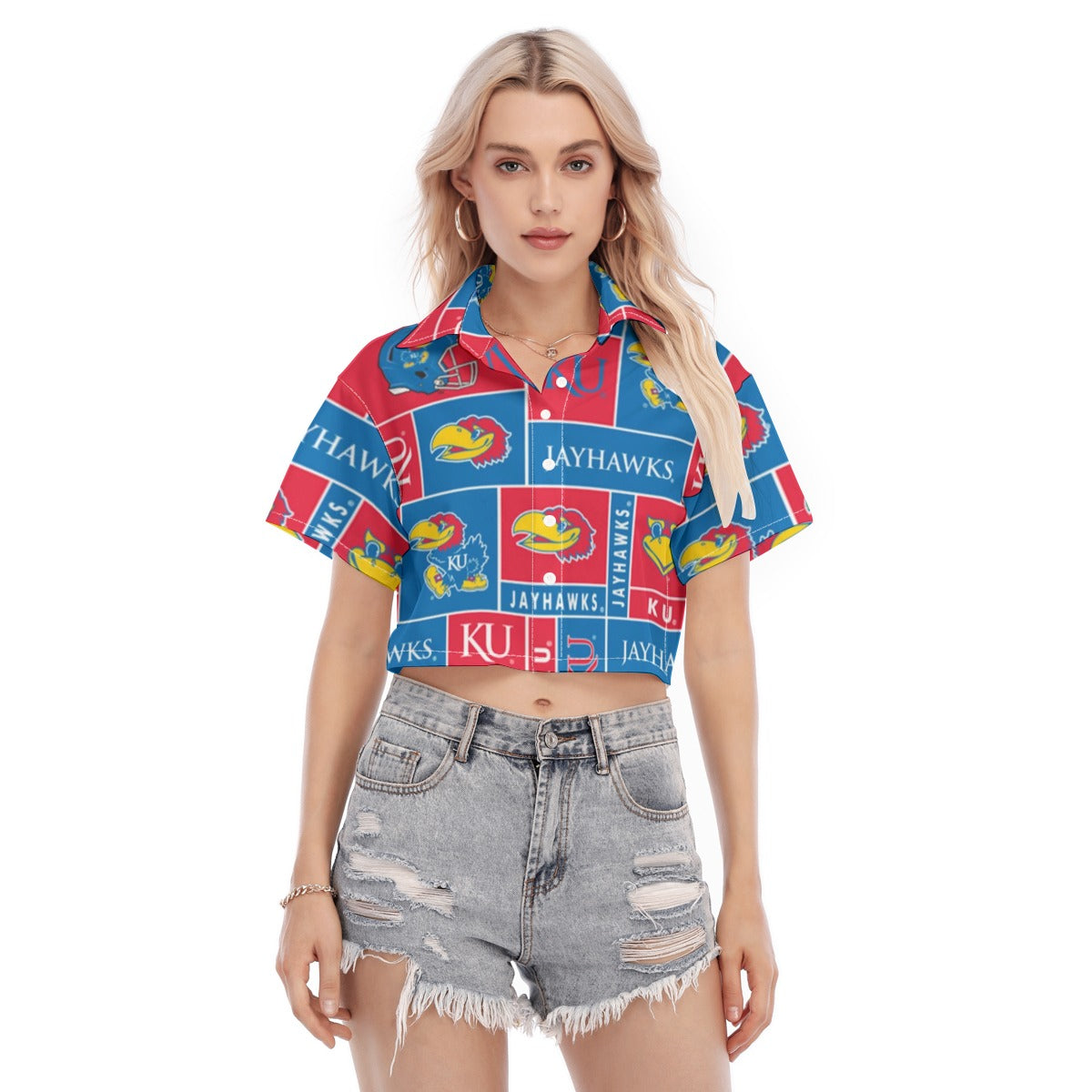 Kansas Jayhawks Women's Cropped Shirt varsity sportswear product image 1.0
