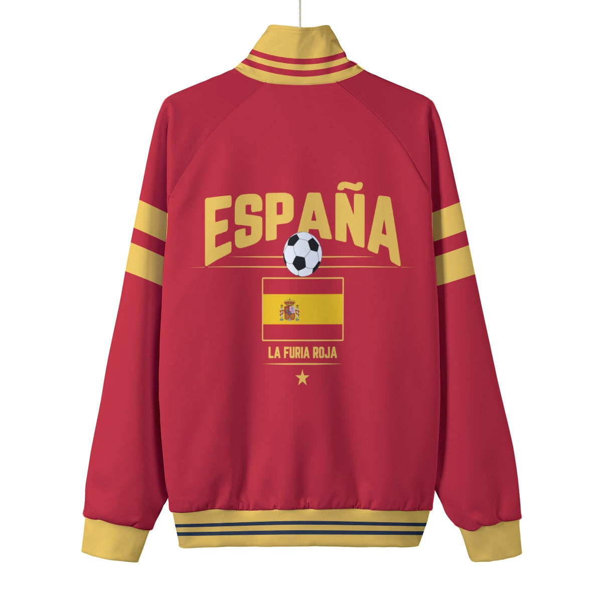 White Smoke Spain Football-Inspired Zip Jacket – La Furia Roja Streetwear Style