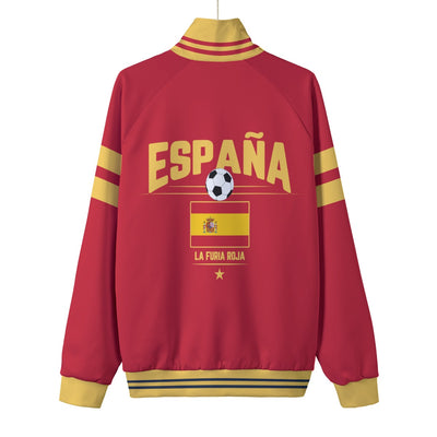 White Smoke Spain Football-Inspired Zip Jacket – La Furia Roja Streetwear Style