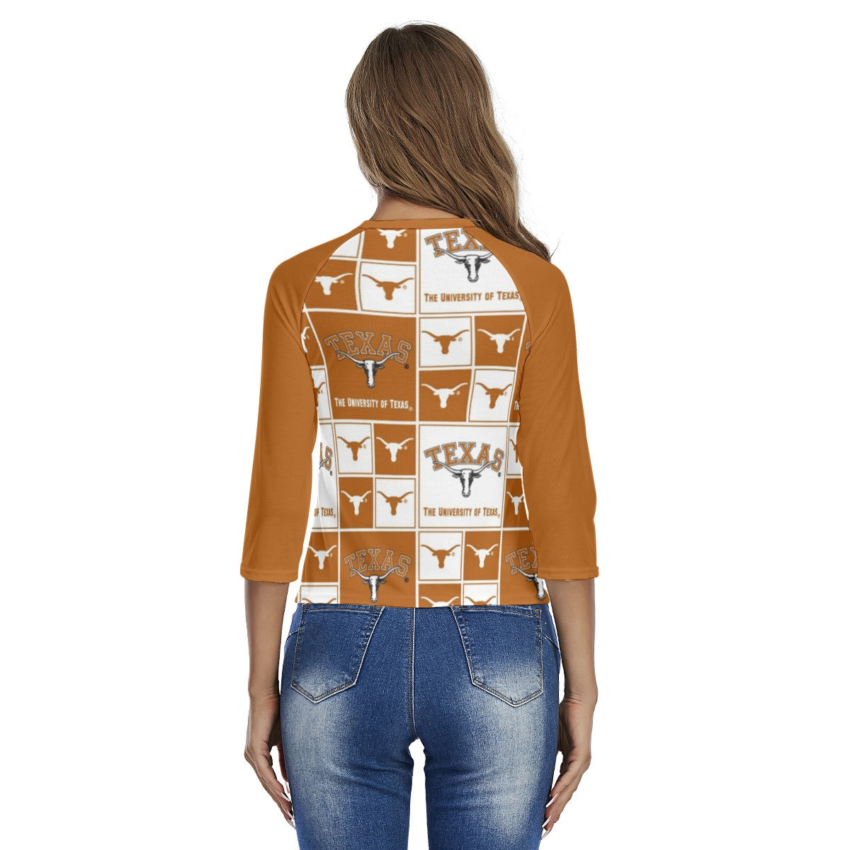 Texas at Austin - Longhorns Women's Raglan Sleeves T-shirts White varsity sports apparel