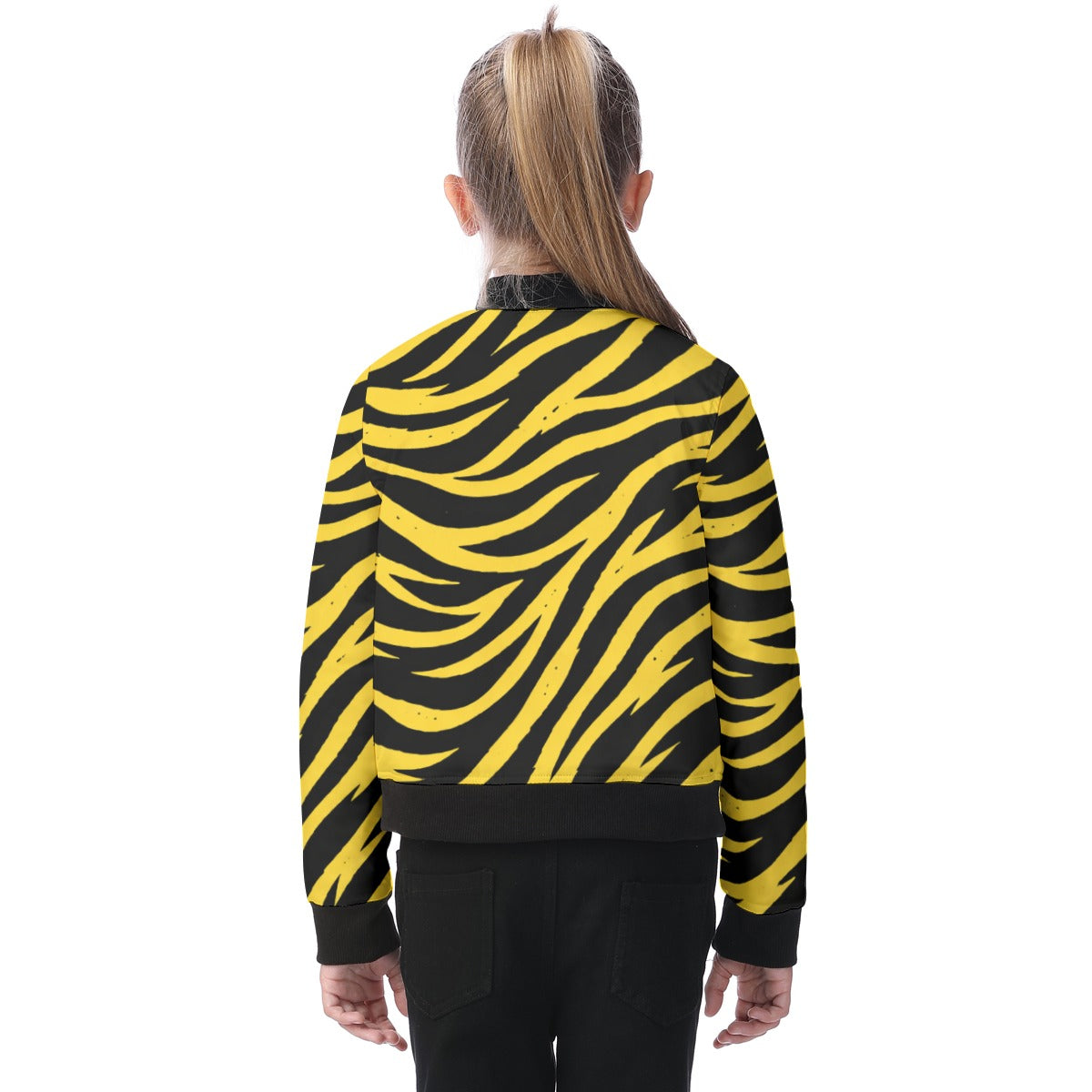 Pittsburgh Football Yellow Black Zebra Kid's Bomber Jacket