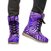 White Smoke Buffalo Zebra Football Plush Boots – Cozy Game Day Comfort