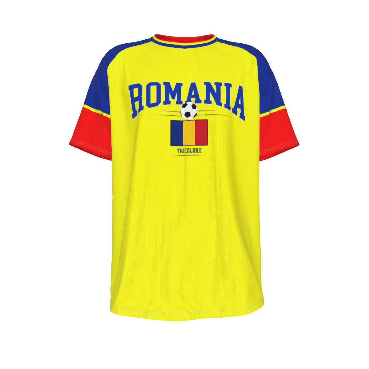 Romania Soccer Fan T-Shirt – Vintage Romania Football Shirt Tricolorii Style | Retro Romanian Football Tee – football shirt, nfl fan apparel, image 1.0
