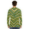 White Smoke Green Bay Football Yellow Green Men’s Long Sleeve Raglan T-Shirt – Game Day Streetwear