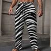 Las Vegas Football Zebra Loose Casual Pants with Pocket – Black and White Game Day Streetwear – game day outfit, game day outfit, image 1.0