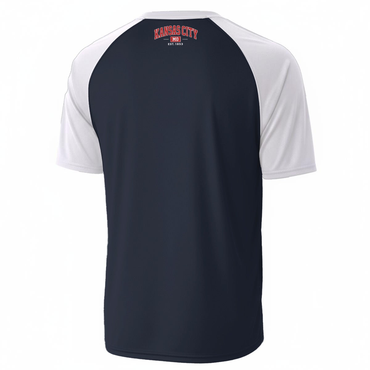 White Smoke Kansas City MO Est 1853 Navy and White Raglan T Shirt – Vintage Athletic Game Day Fan Tee