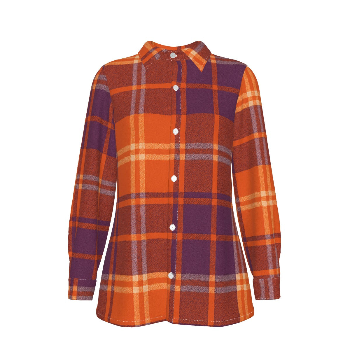 auburn tigers tartan plaid orange navy  women tartan plaid game day shirt