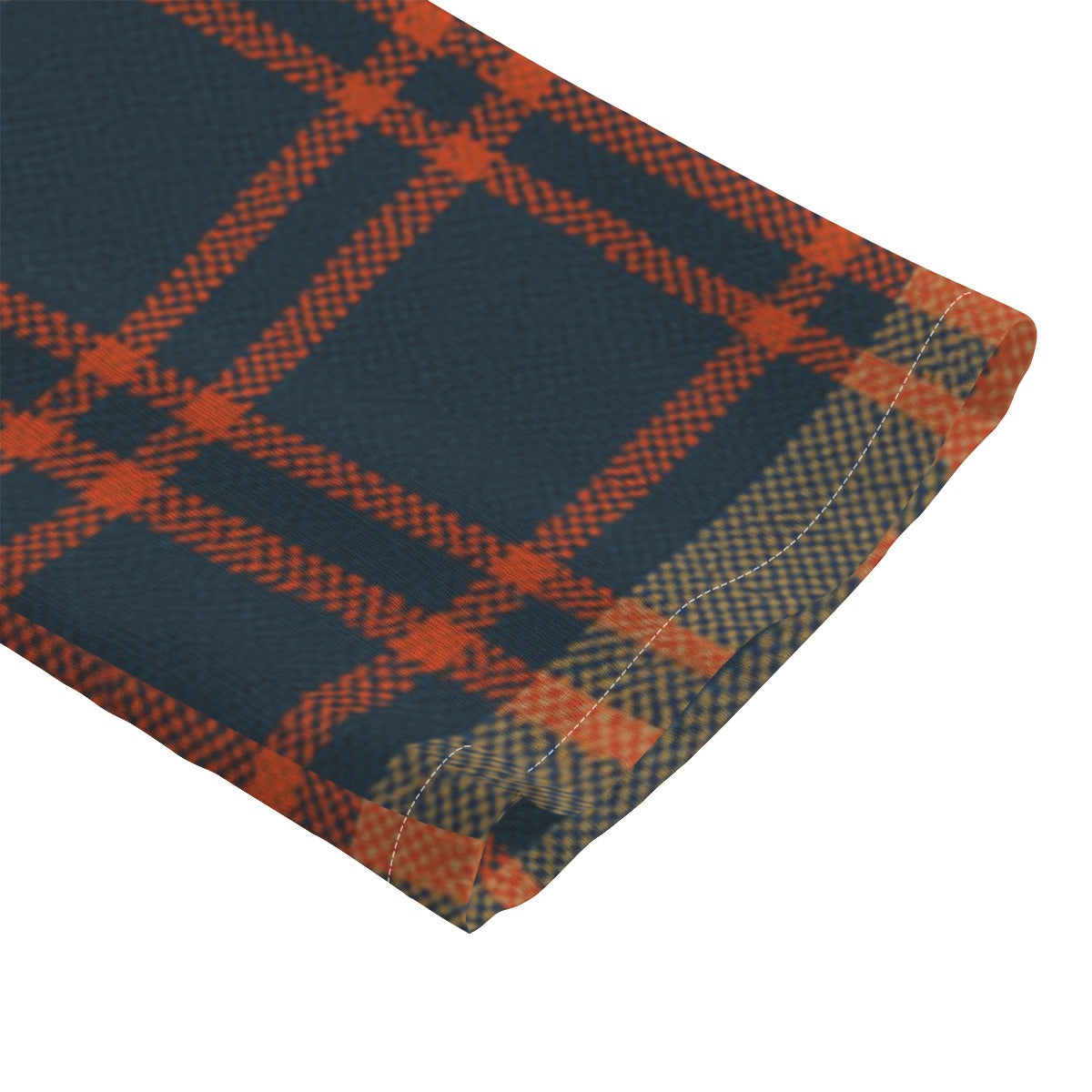 Auburn Tigers Tartan Plaid Navy Orange Women's Chiffon Shirt With Elbow Sleeve streetwear fashion product image 4