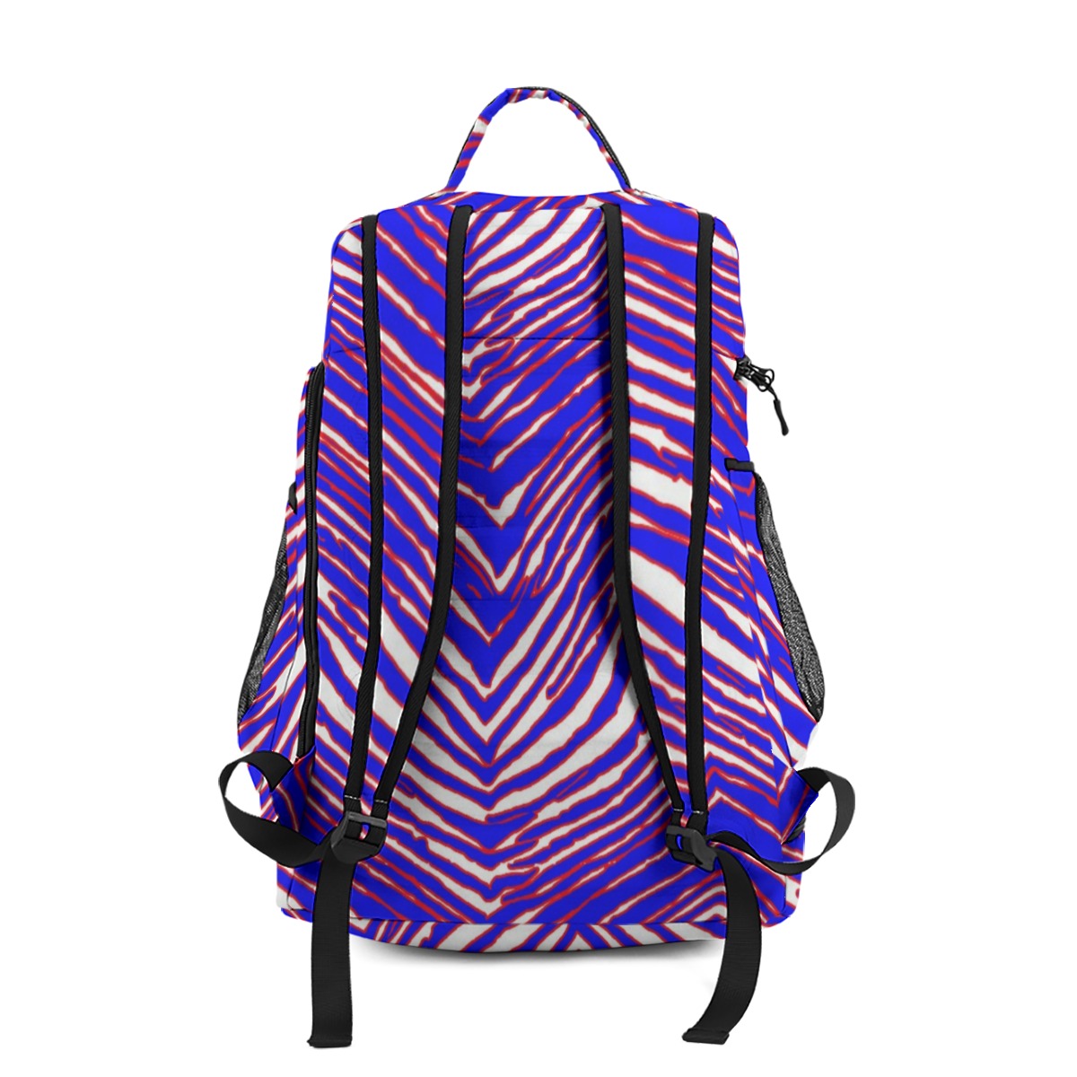 Buffalo football Multifunctional Backpack – Red Blue White Zebra Game Day Style