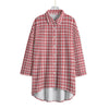 cincinnati bearcats tartan plaid oversized button up women shirt women's chiffon shirt with elbow sleeve women tartan plaid fashion