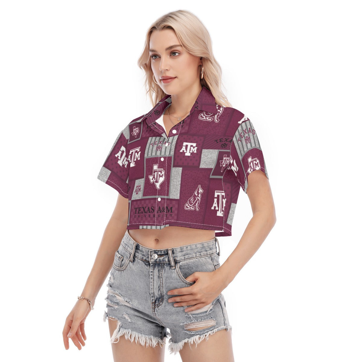 Texas A&M - Aggies Women's Cropped Shirt - Aggies fan gear varsity sportswear product image 3.0