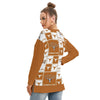 Texas at Austin - Longhorns Women's Side Split O-neck Sweatshirt White varsity sports apparel