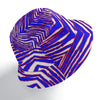 White Smoke Double-Side Printing Bucket Hat – Red Blue White Zebra Game Day Style