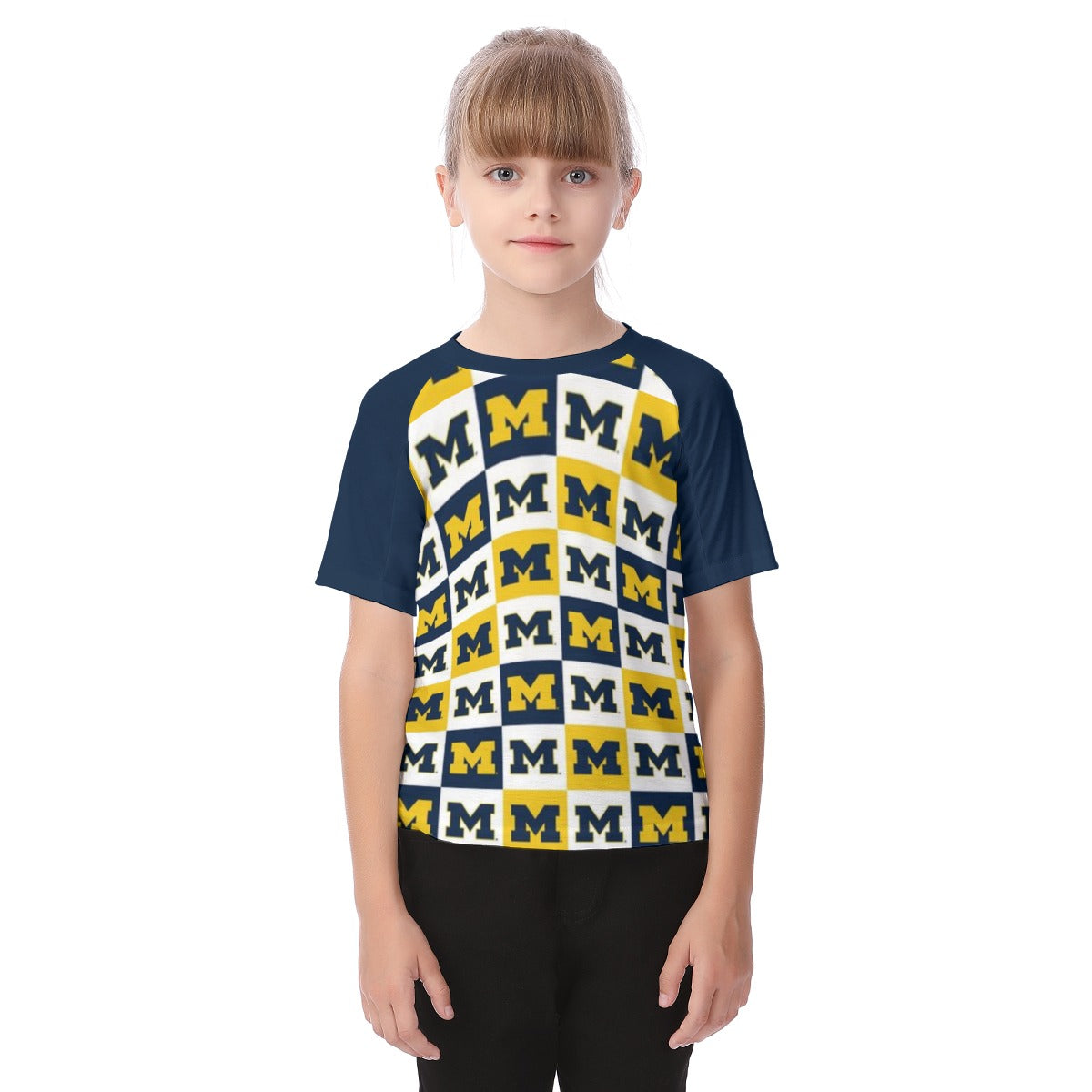 Michigan - Wolverines Kid's Raglan Sleeve T-shirt – breathable comfort wear, fan gear, image 1.0