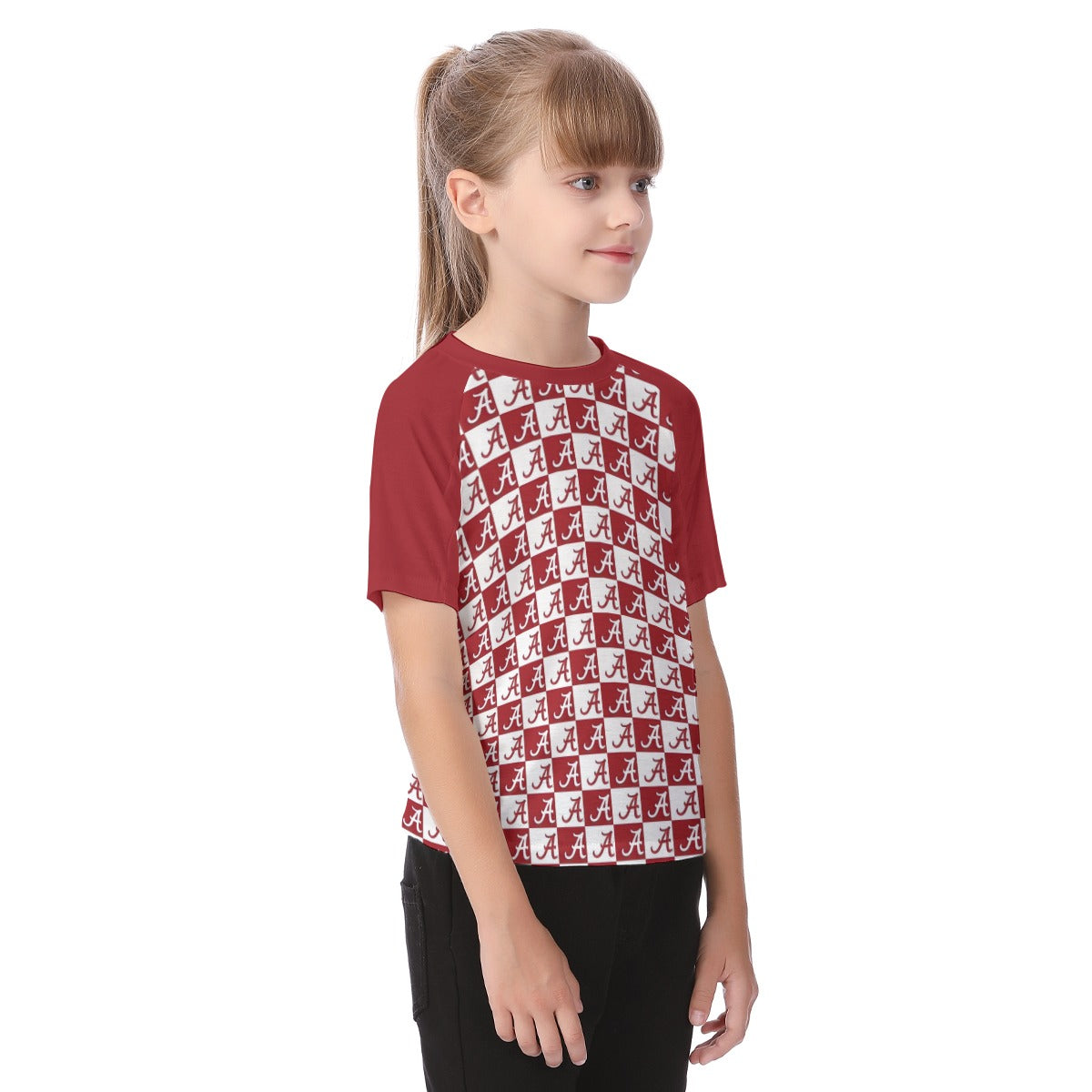 Alabama - Crimson Tide Kid's Raglan Sleeve T-shirt White varsity sports apparel