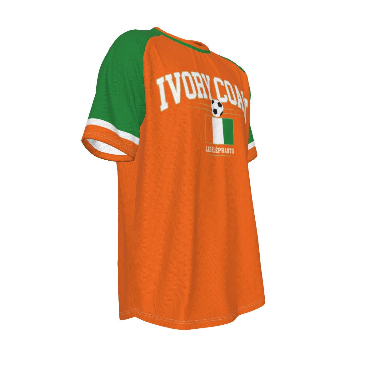 Ivory Coast Soccer T-Shirt Orange Green – Ivory Coast Football Shirt Les Éléphants Fan Tee streetwear fashion product image 5