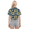 Notre Dame Fighting Irish Women's Cropped Shirt White varsity sports apparel