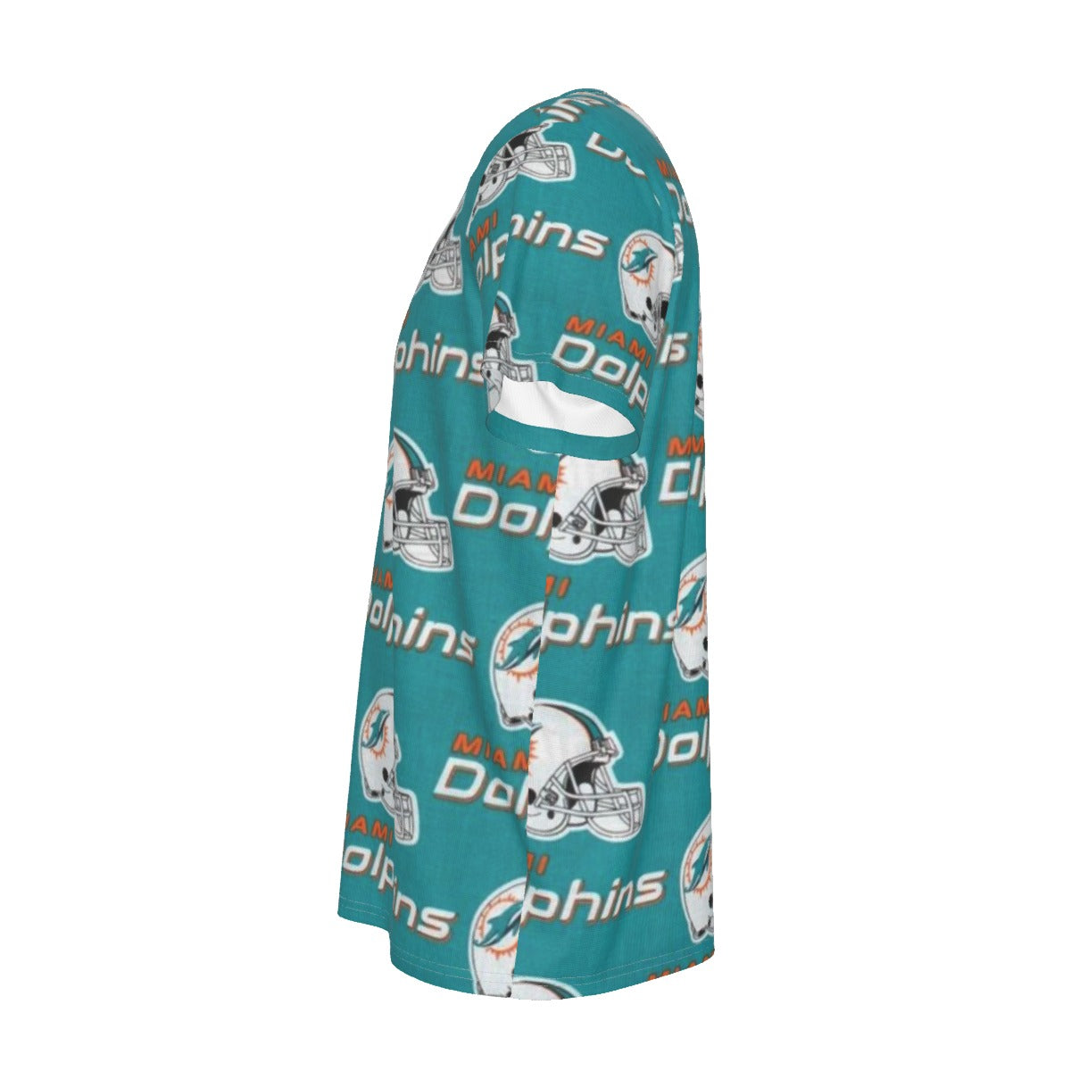 miami-dolphins-short-sleeve-t-shirt aqua orange football outfit front view