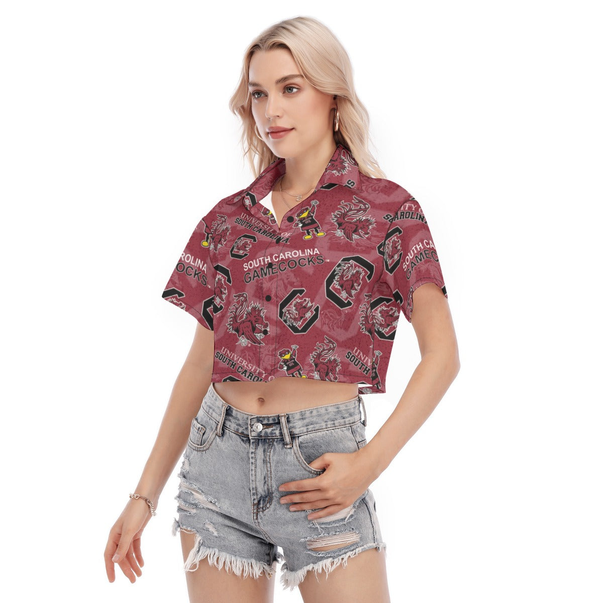 South Carolina Gamecocks Women's Cropped Shirt - college football fan gear varsity sportswear product image 3.0