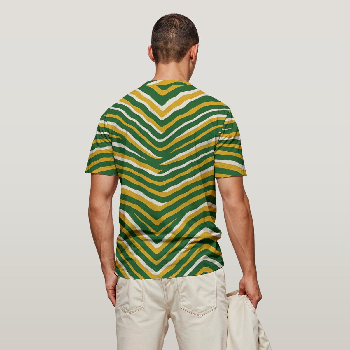 Light Gray Green Bay Football Yellow Green Men’s O-Neck T-Shirt – Game Day Streetwear
