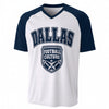 Dallas Football Culture V Neck T Shirt White and Navy Blue – Texas Game Day Fan Tee – casual fan outfit, football shirt, image 1.0
