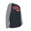 Dark Slate Gray Tampa FL ESTD 1849 Navy and Grey Long Sleeve Shirt Men Varsity Raglan Tee