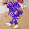 Buffalo Zebra Football Kids’ Casual Top and Pants Set – Zebra Game Day Kids Outfit – lightweight game day shirt, game day outfit, image 1.0