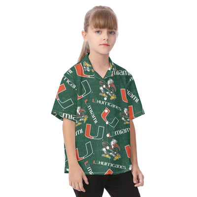 Miami Hurricanes Kid's Hawaiian Vacation Shirt - ACC football apparel varsity sportswear product image 2.0