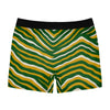White Smoke Green Bay Football Yellow Green Zebra Men’s Stretch Boxer Briefs – Game Day Comfort Wear