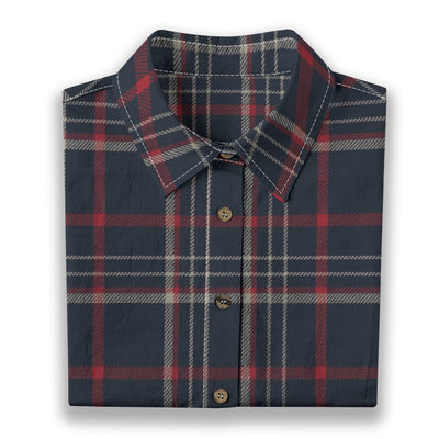 women navy plaid casual football shirt
