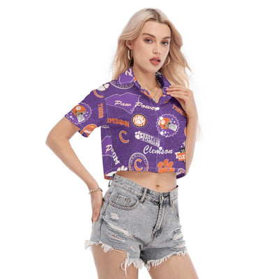 Clemson Tigers Women's Cropped Shirt - ACC football apparel varsity sportswear product image 2.0
