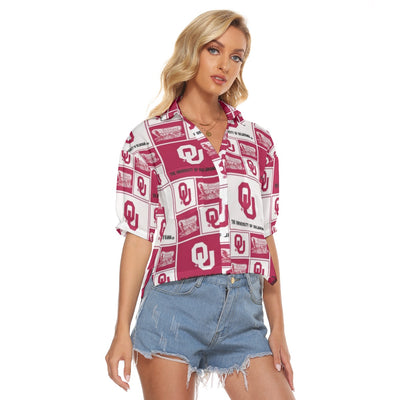 Oklahoma Sooners Women's V-neck Shirts - Big 12 football apparel varsity sportswear product image 2.0