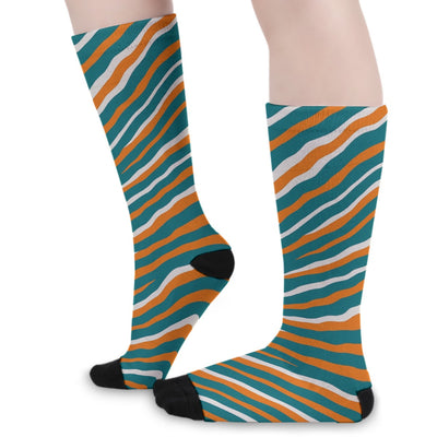 Miami Dolphins Zebra Long Socks – fan gear, lightweight game day shirt, image 1.0