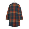 Auburn Tigers Tartan Plaid Navy Orange Women's Chiffon Shirt With Elbow Sleeve