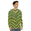 White Smoke Green Bay Football Yellow Green Men’s Long Sleeve Raglan T-Shirt – Game Day Streetwear