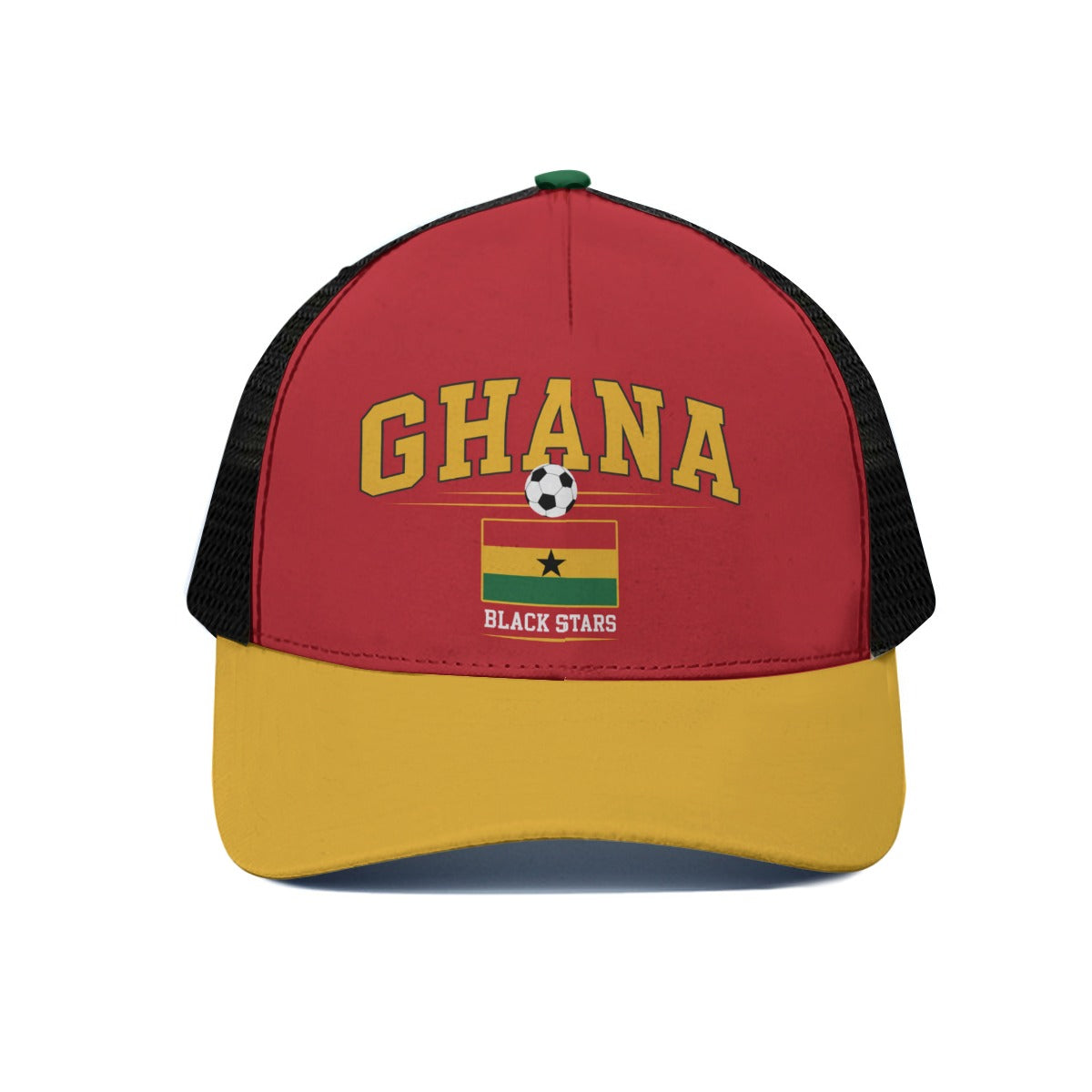 Ghana Football Team Unisex Trucker Hat With Black Half-mesh